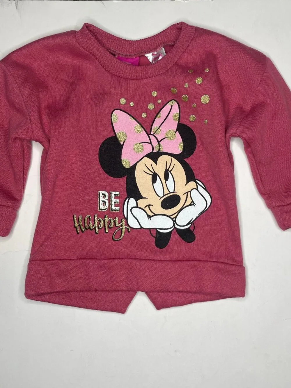 Disney Minnie Mouse Kidcore Pink Fleece Sweatshirt Pant Set 18M